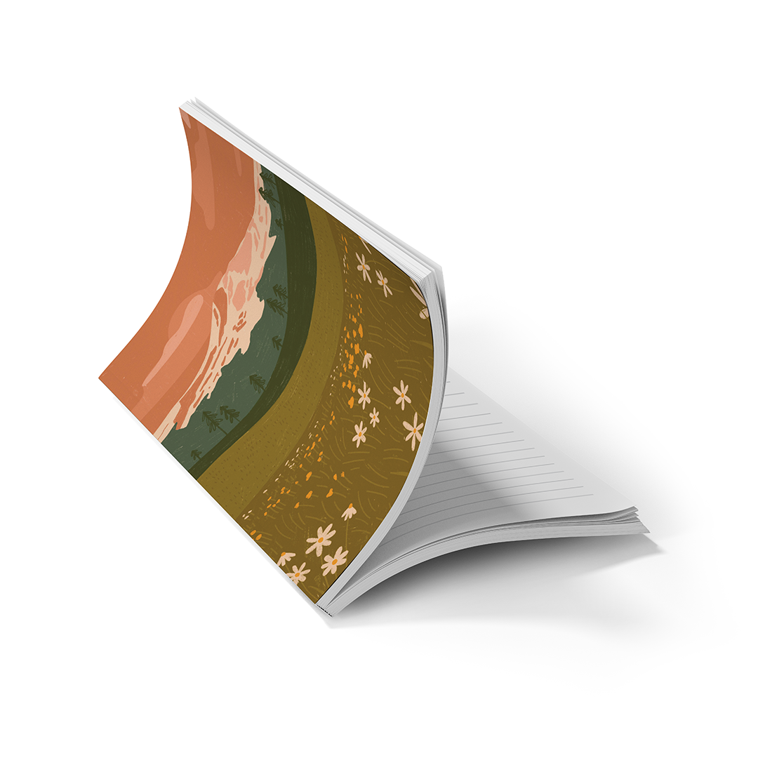 Rosy Mountain  Soft Touch Classic Layflat Notebook Journal