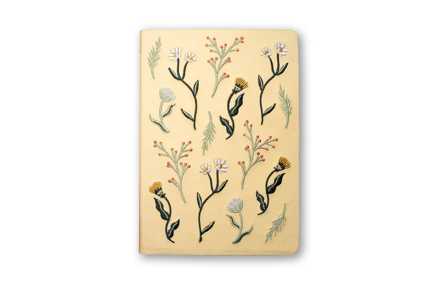 Butter Yellow Blooms Embroidered Journal