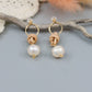 Freshwater Pearl & Leather Drop Earrings / 14k Gold Fill