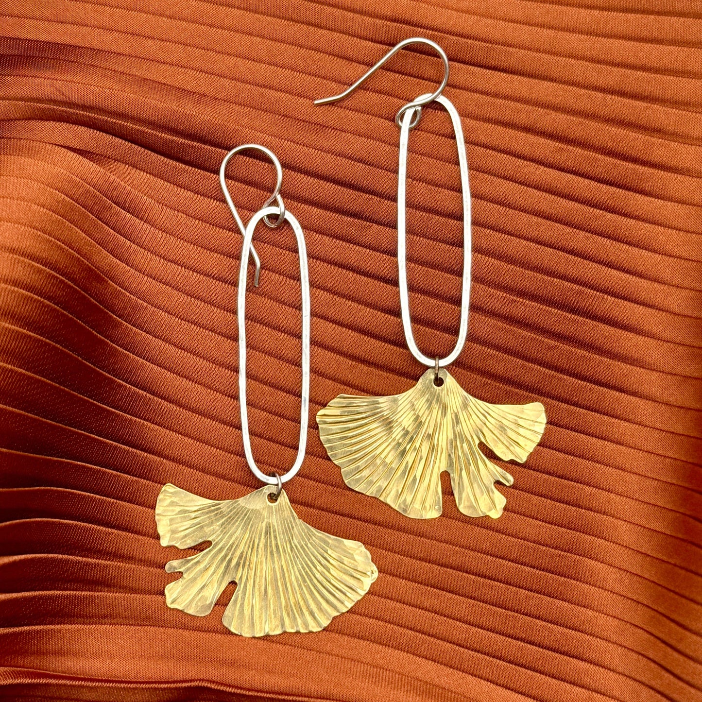 Gold Ginkgo Earrings II