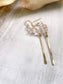 Triple Gemstone Chip Dangle Earrings: 14kt Gold Fill / Rose Quartz