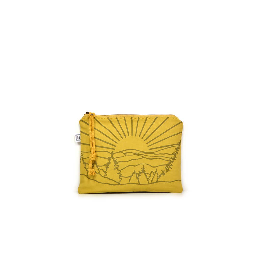 Cosmetic Pouch - Roan // Mountain Print Canvas Clutch