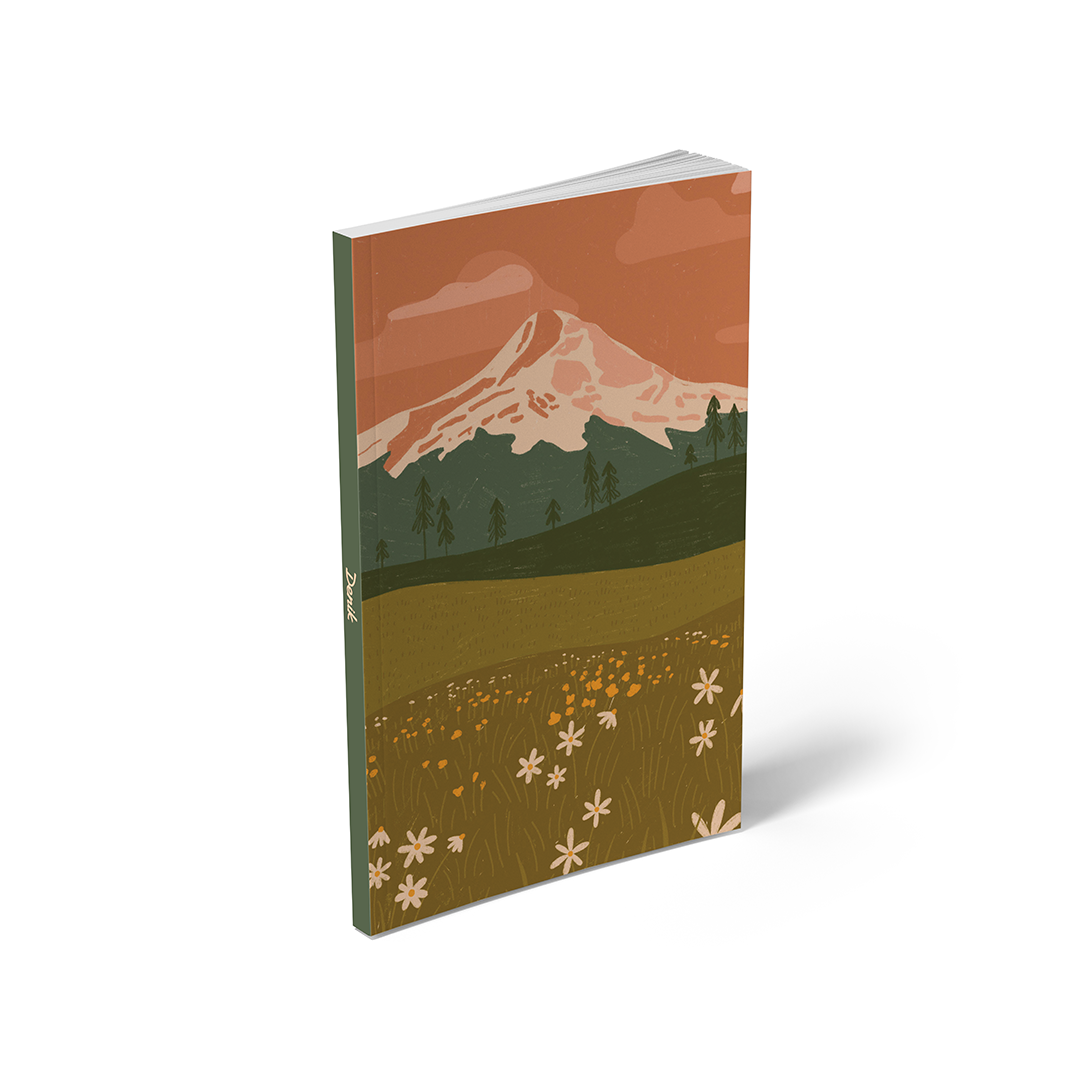 Rosy Mountain  Soft Touch Classic Layflat Notebook Journal