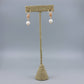 Freshwater Pearl & Leather Drop Earrings / 14k Gold Fill