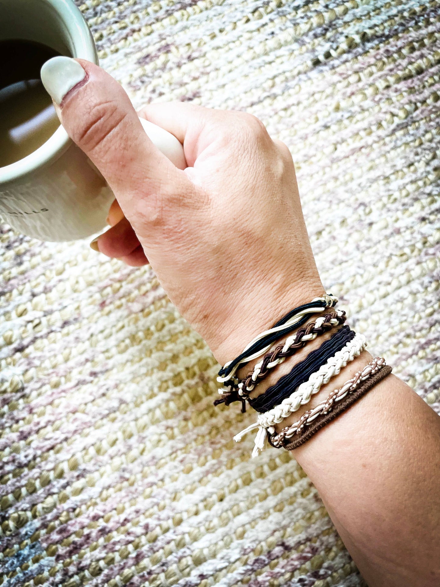 Boho Hair Ties - Black & Tan