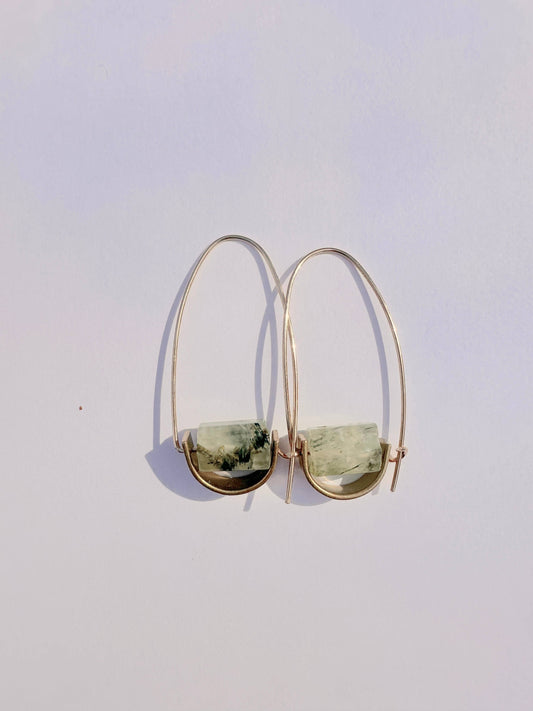 Belen Minimalist Earring - Prehnite