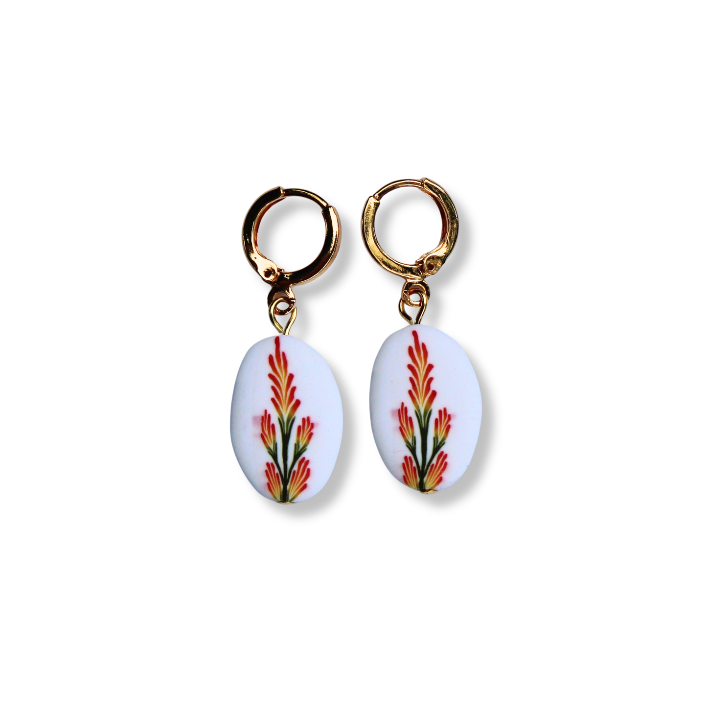 Paintbrush Flower Hoop Earrings