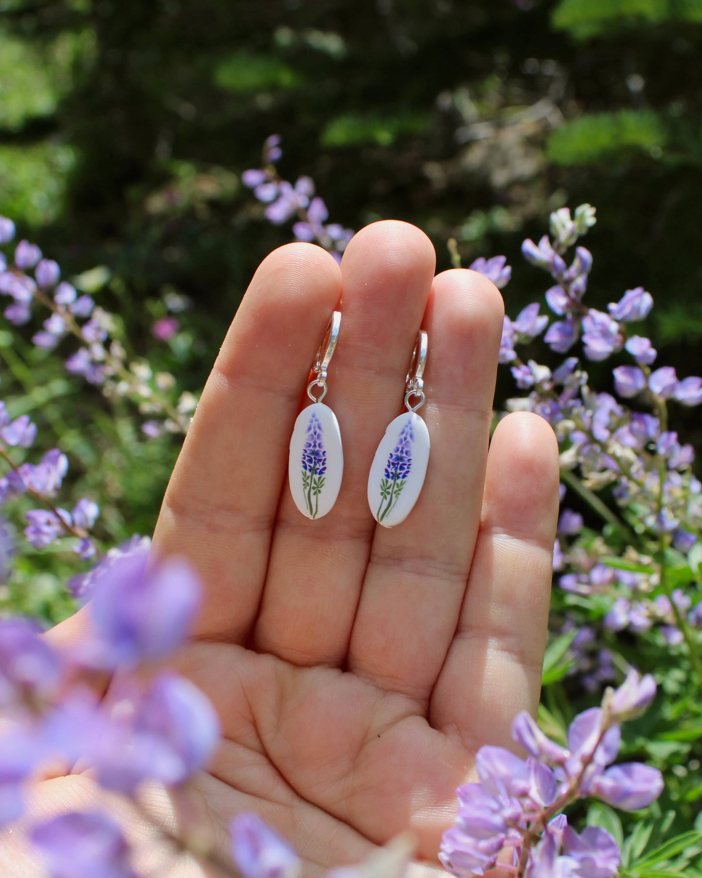 Lupine Hoop Earrings