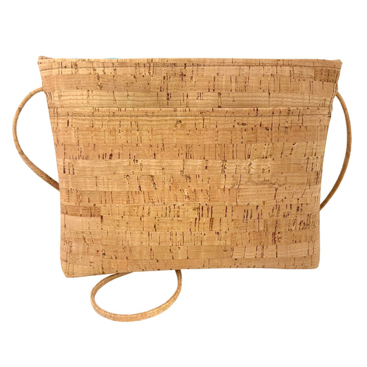 Medium Cork Zip Top Cross Body Bag | with Colorful Zippers