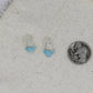 Aquamarine Stud Earrings | Sterling Silver | Triangle Studs