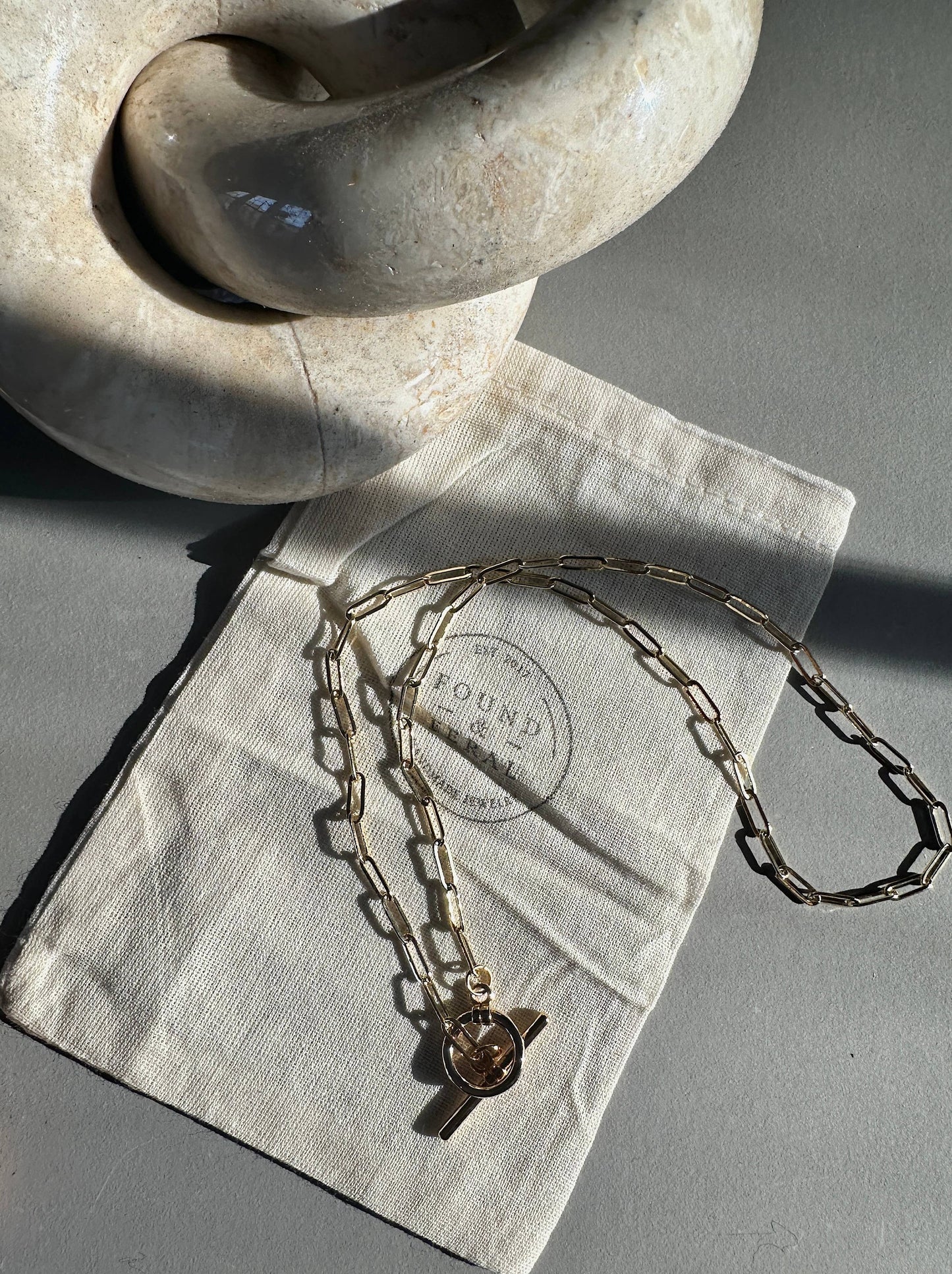 14k Gold Plated Link & Chain Necklace