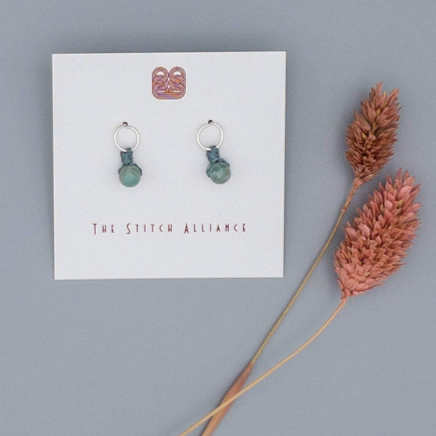 Aqua Terra Jasper Mini Dangle Earrings - Sterling Silver
