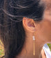 Triple Gemstone Chip Dangle Earrings: 14kt Gold Fill / Rose Quartz