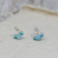 Aquamarine Stud Earrings | Sterling Silver | Triangle Studs