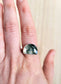 Moss Agate Two-Tone Ring