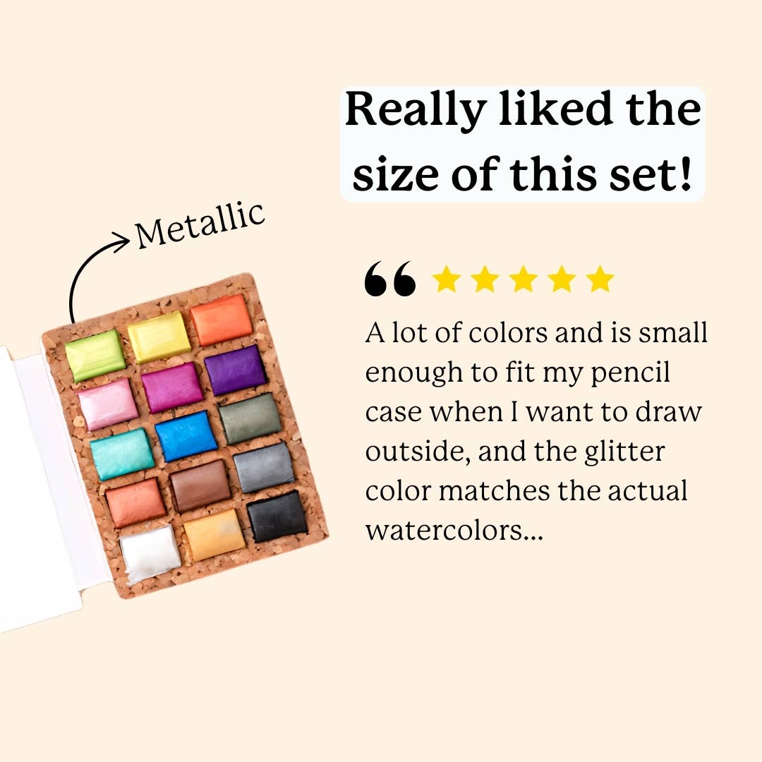 Watercolor Pans- Metallic | Nano Cork Palette | Case of 5