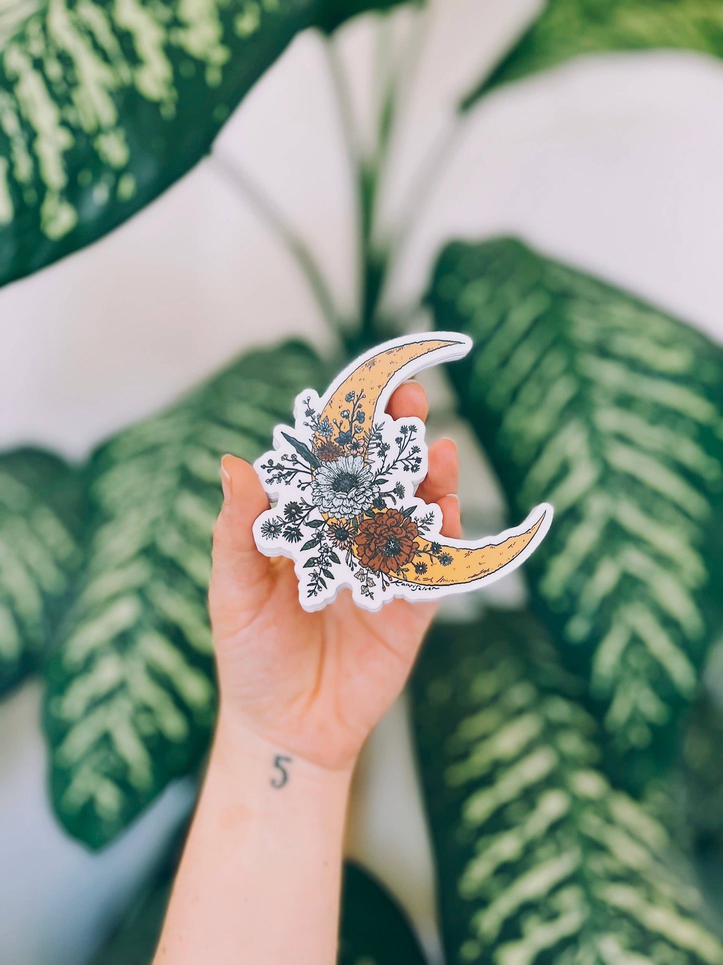 Lunar Bloom Vinyl Sticker