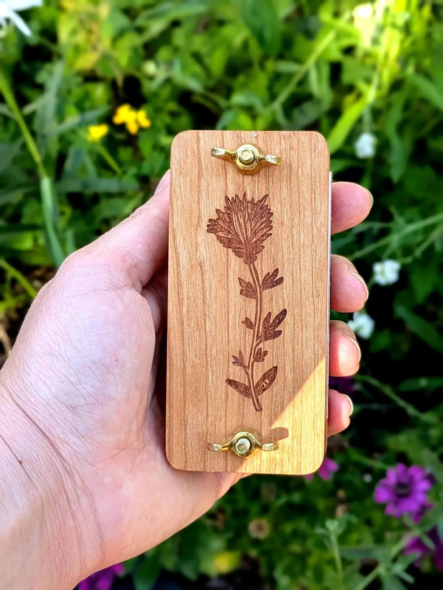 Pocket Sized Flower Press 2x4" - Indian Paintbrush Design