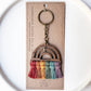 Macrame Wood Rainbow Keychain - Classic/ Traditional/ Pride: Classic