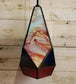 Stained Glass Swag Lamp Red/Blue
