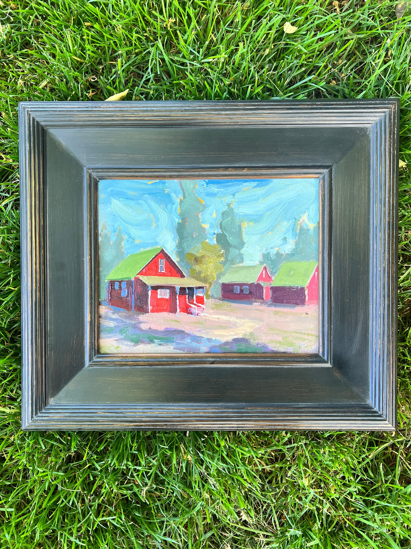 Red Houses Origional Oil Painting