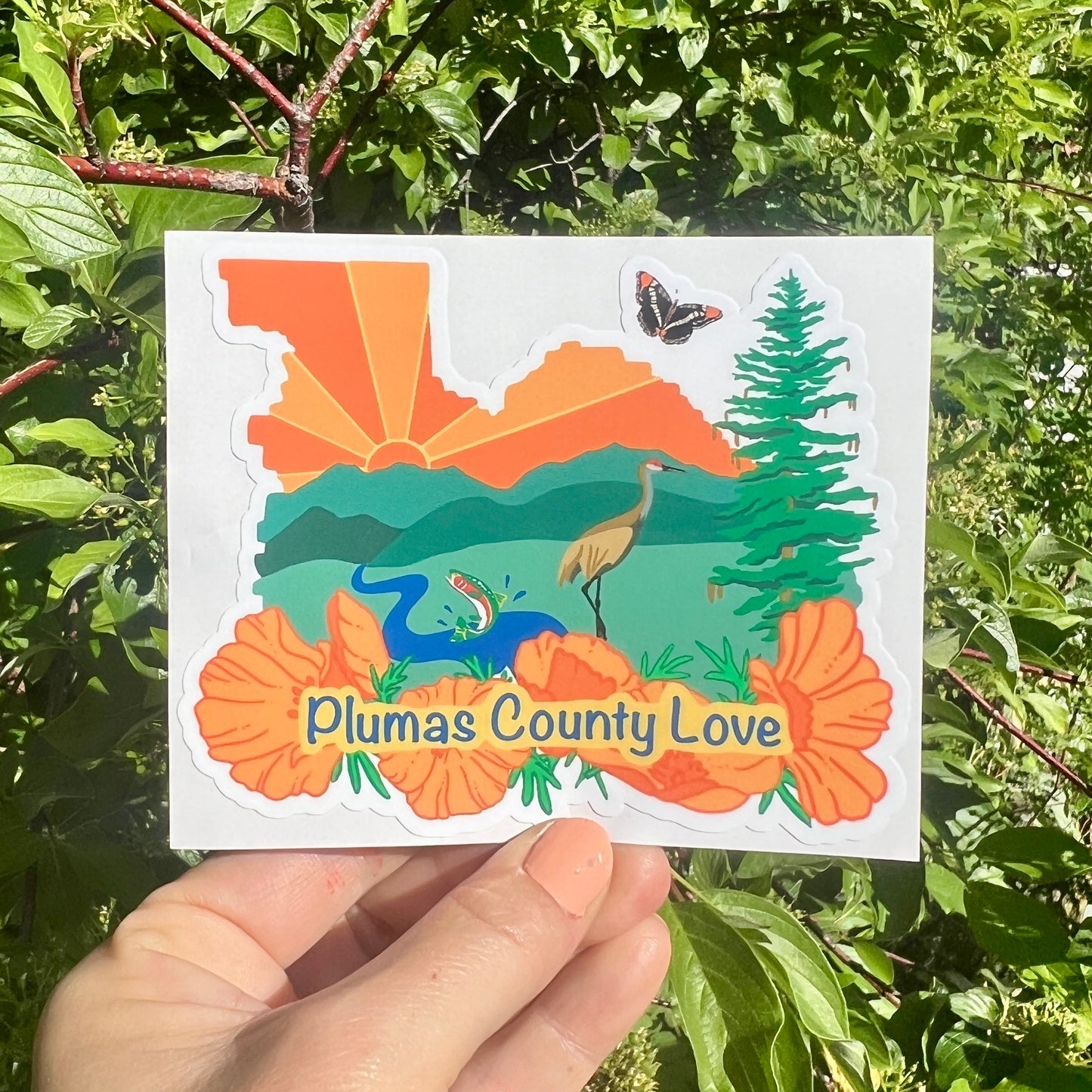 Plumas County Love Mural Sticker