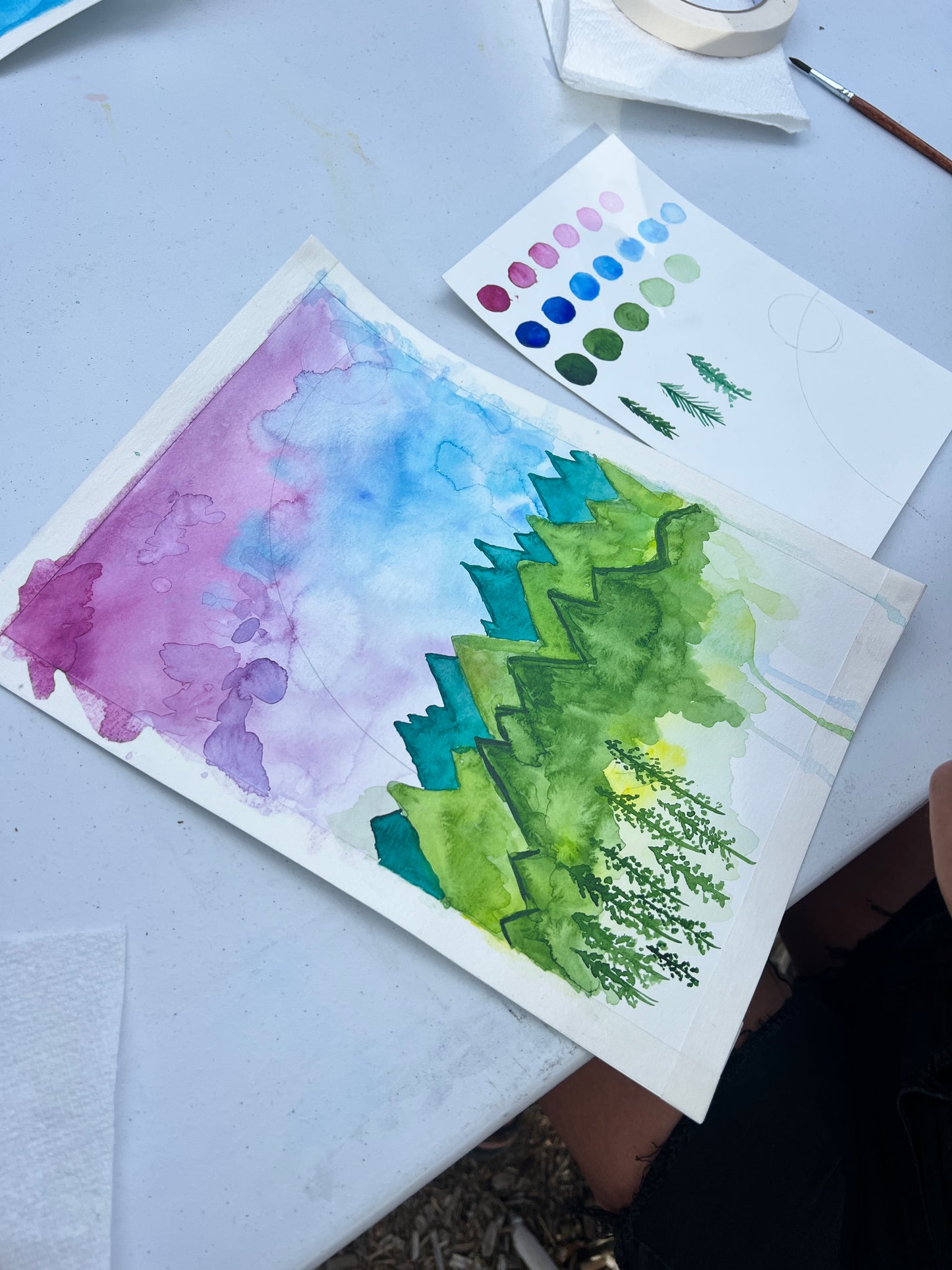 Watercolor Mountains & Moon Phases - Thursday July 2nd, 5:30-7:30pm