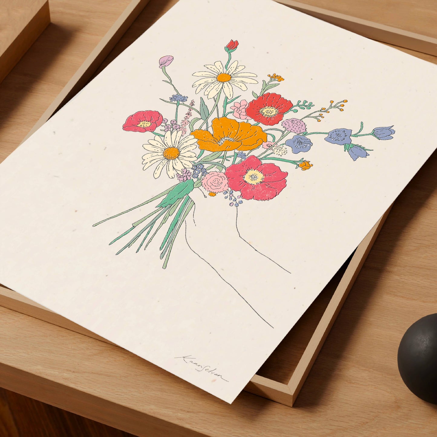Floral Bouquet I Art Print - Hush Poppy Collection: 8" x 10"