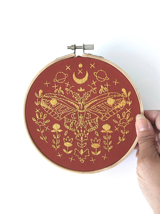 Golden Moth Embroidery Kit