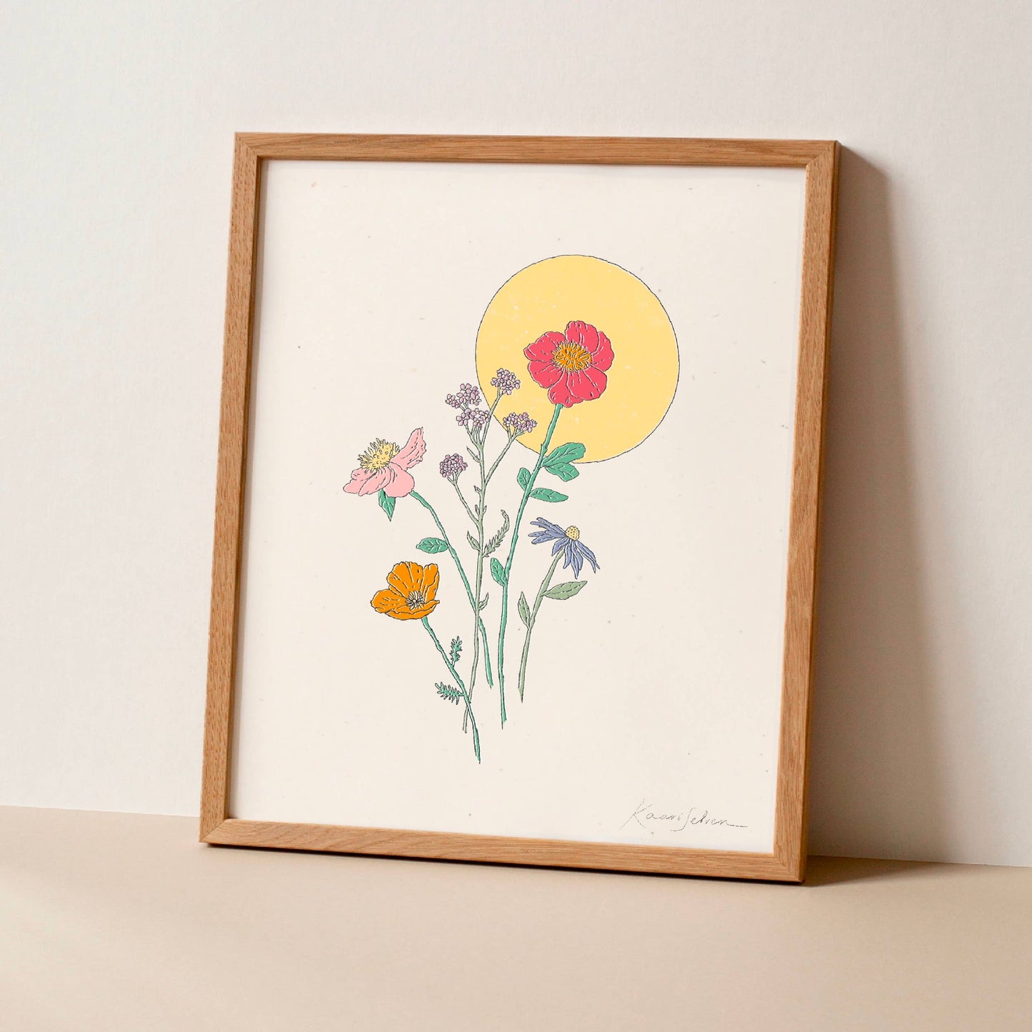 Wildflower Sun II Art Print - Hush Poppy Collection: 8" x 10"