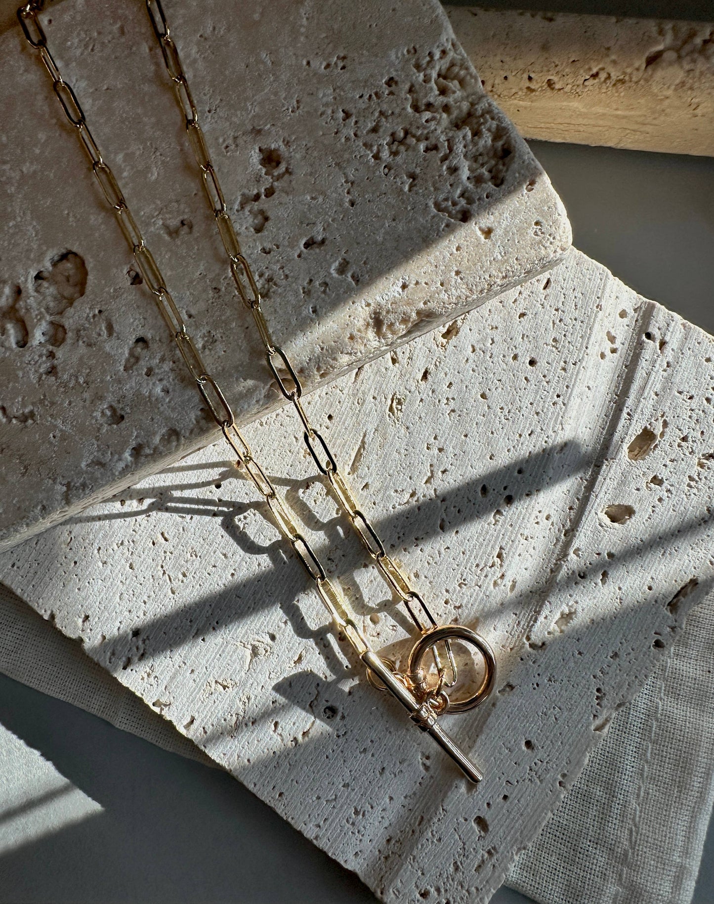 14k Gold Plated Link & Chain Necklace