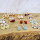 Garnet Stud Earrings | Sterling Silver | Triangle Studs