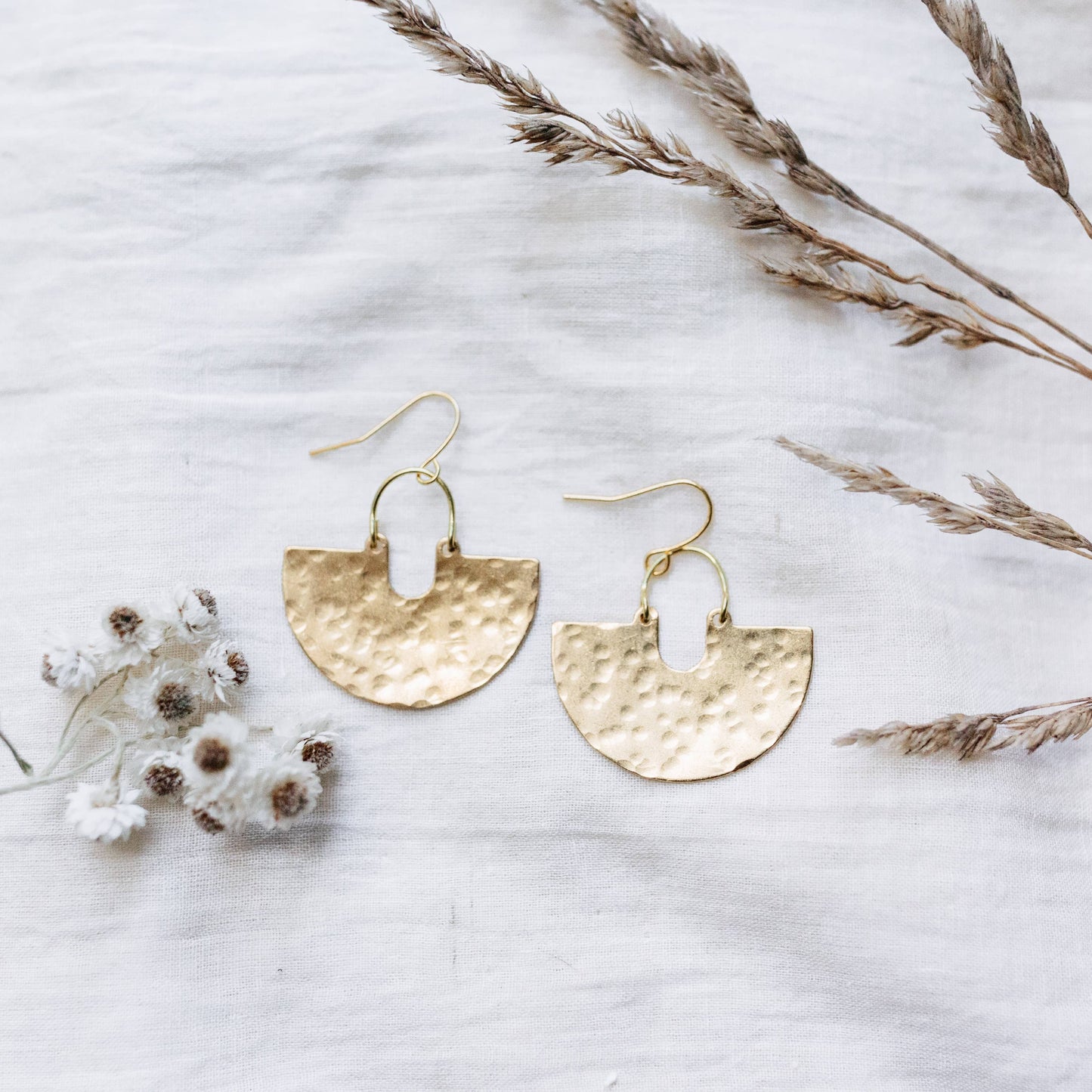 Hammered Flint Earrings