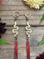 Scarlet Begonia Desert Hand Stamped Earrings