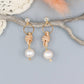 Freshwater Pearl & Leather Drop Earrings / 14k Gold Fill