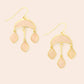 Stone Crescent Drop Earring - Rose Quartz/Gold