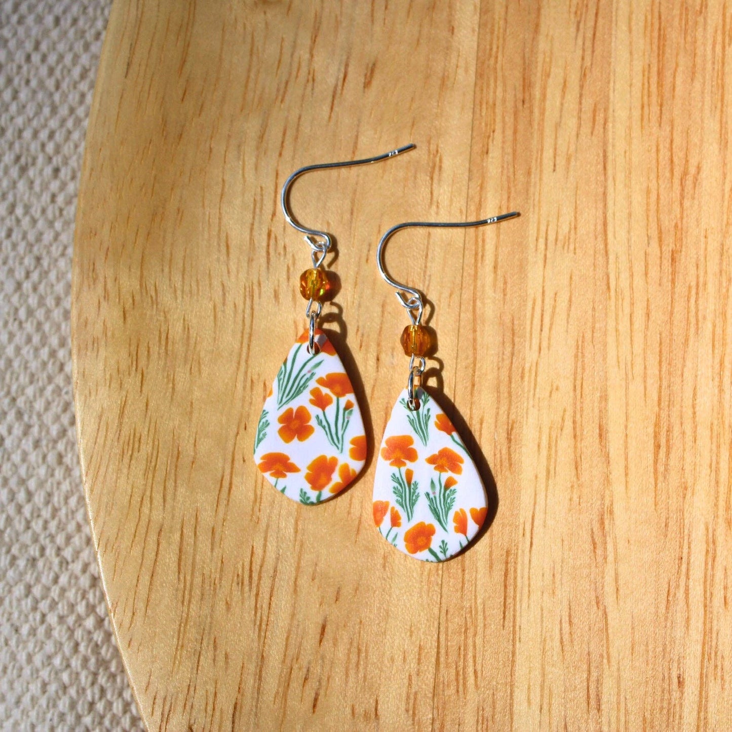 California Poppy in Rhea Earrings