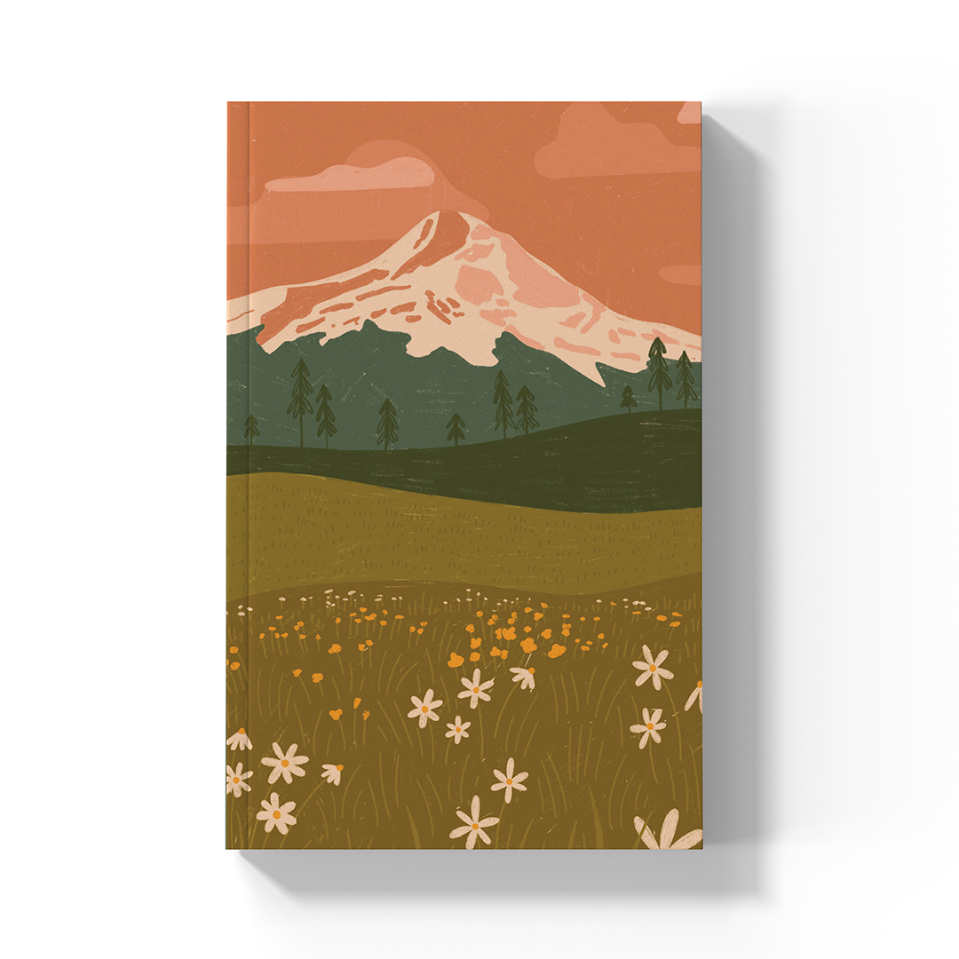 Rosy Mountain  Soft Touch Classic Layflat Notebook Journal