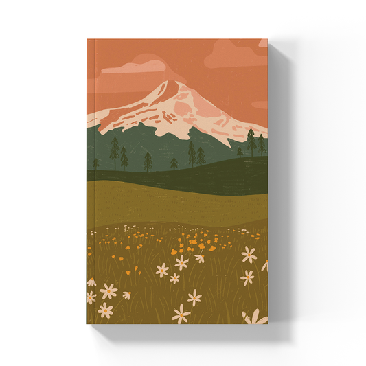 Rosy Mountain  Soft Touch Classic Layflat Notebook Journal