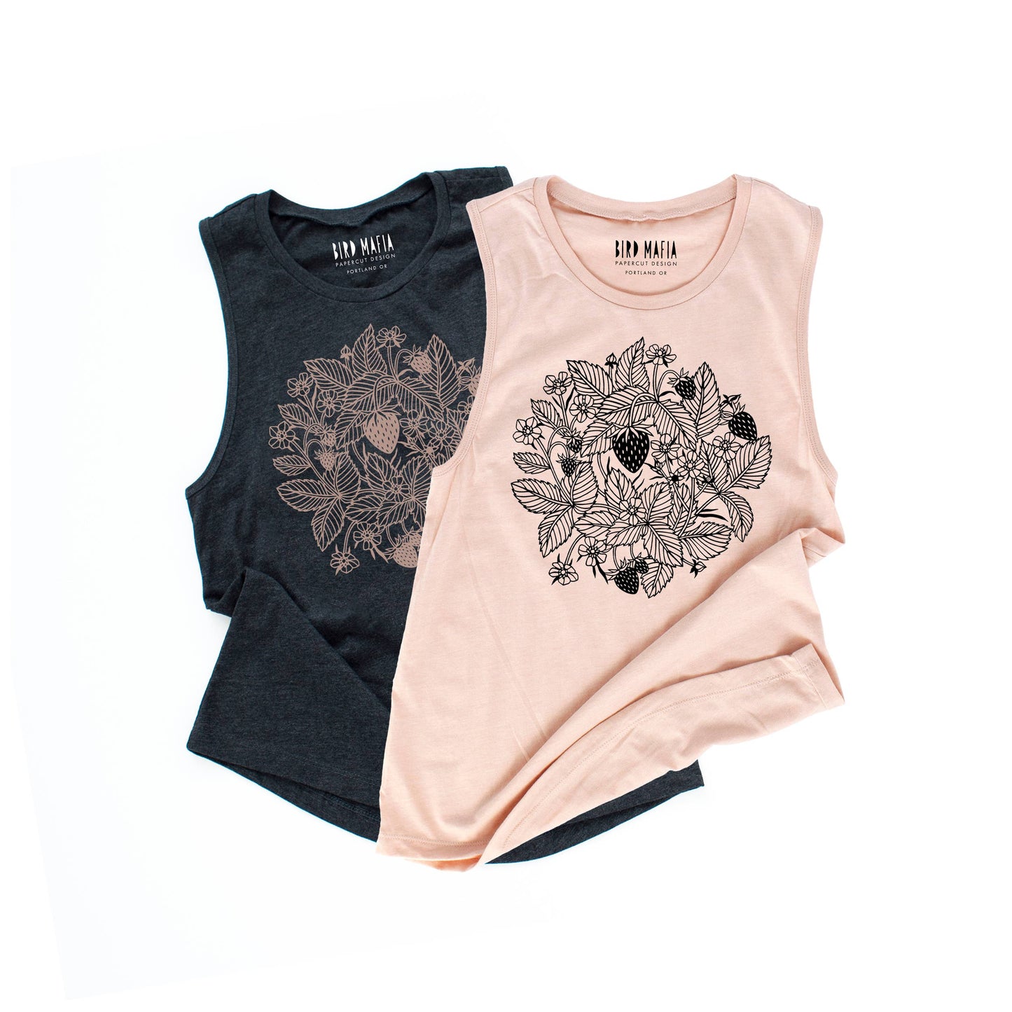 Strawberry patch muscle tank