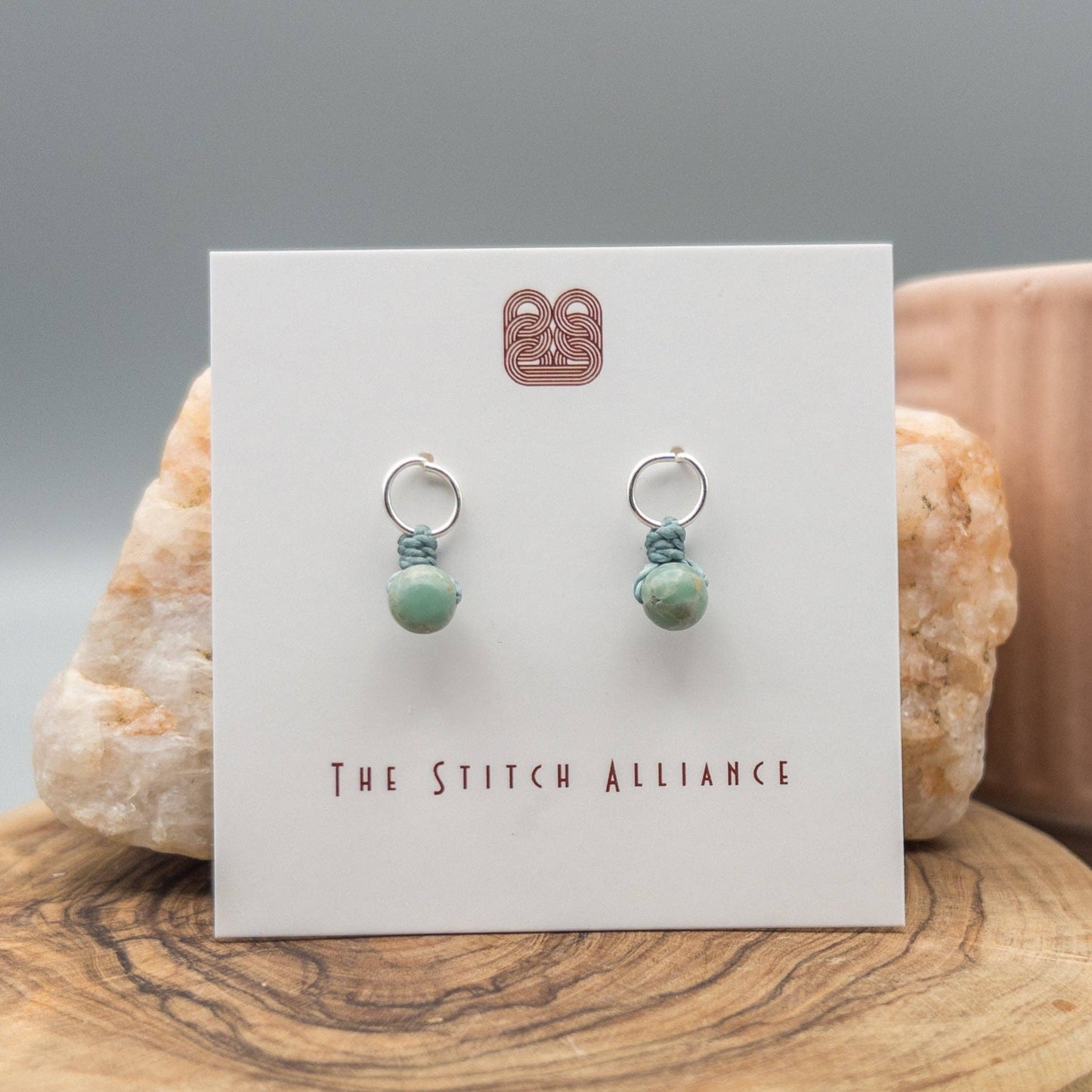 Aqua Terra Jasper Mini Dangle Earrings - Sterling Silver