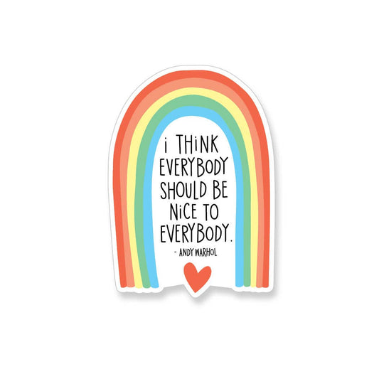 Andy Warhol "Nice To Everybody" Rainbow Sticker