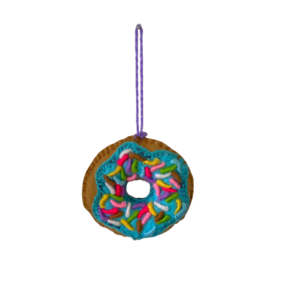 Donut Felted Wool Ornament