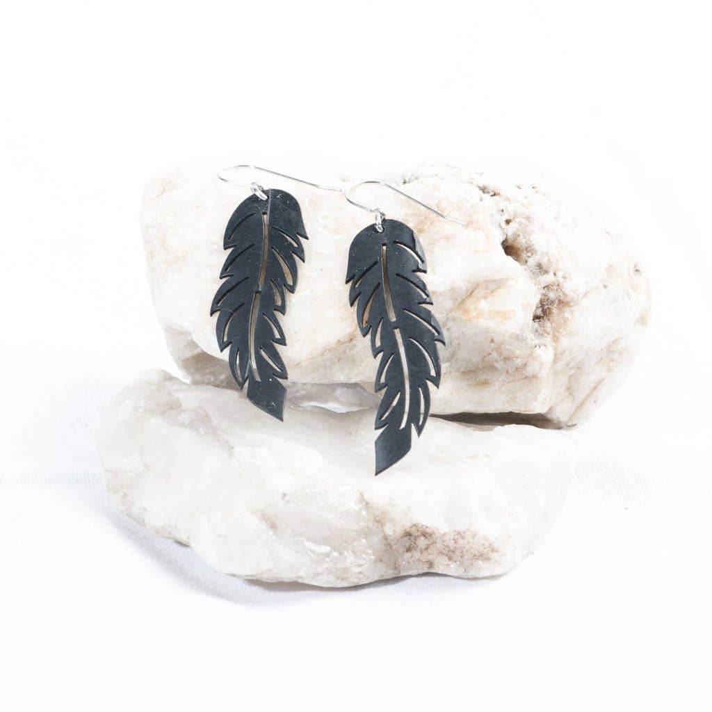Upcycled Feather Earring