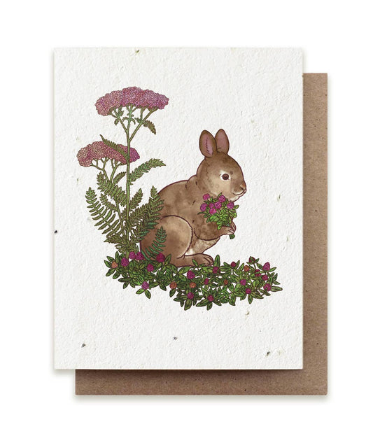 Rabbit Gathering Herbs-Plantable Herb Seed Card