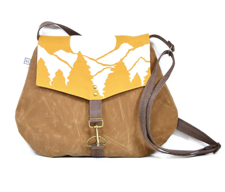 Satchel Crossbody Bag - Mountain Print