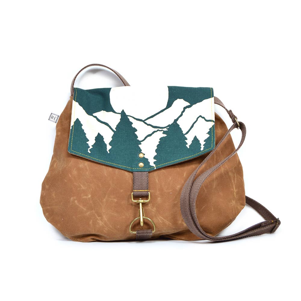 Satchel Crossbody Bag - Mountain Print