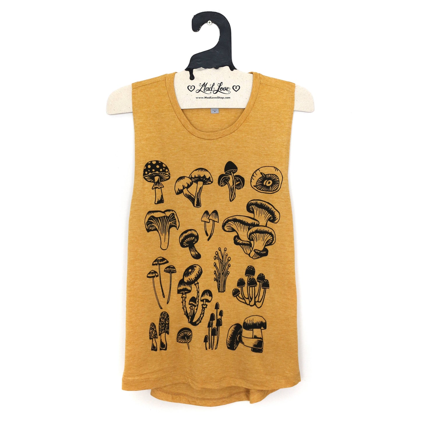 Mustard Muscle Tank with Mushrooms