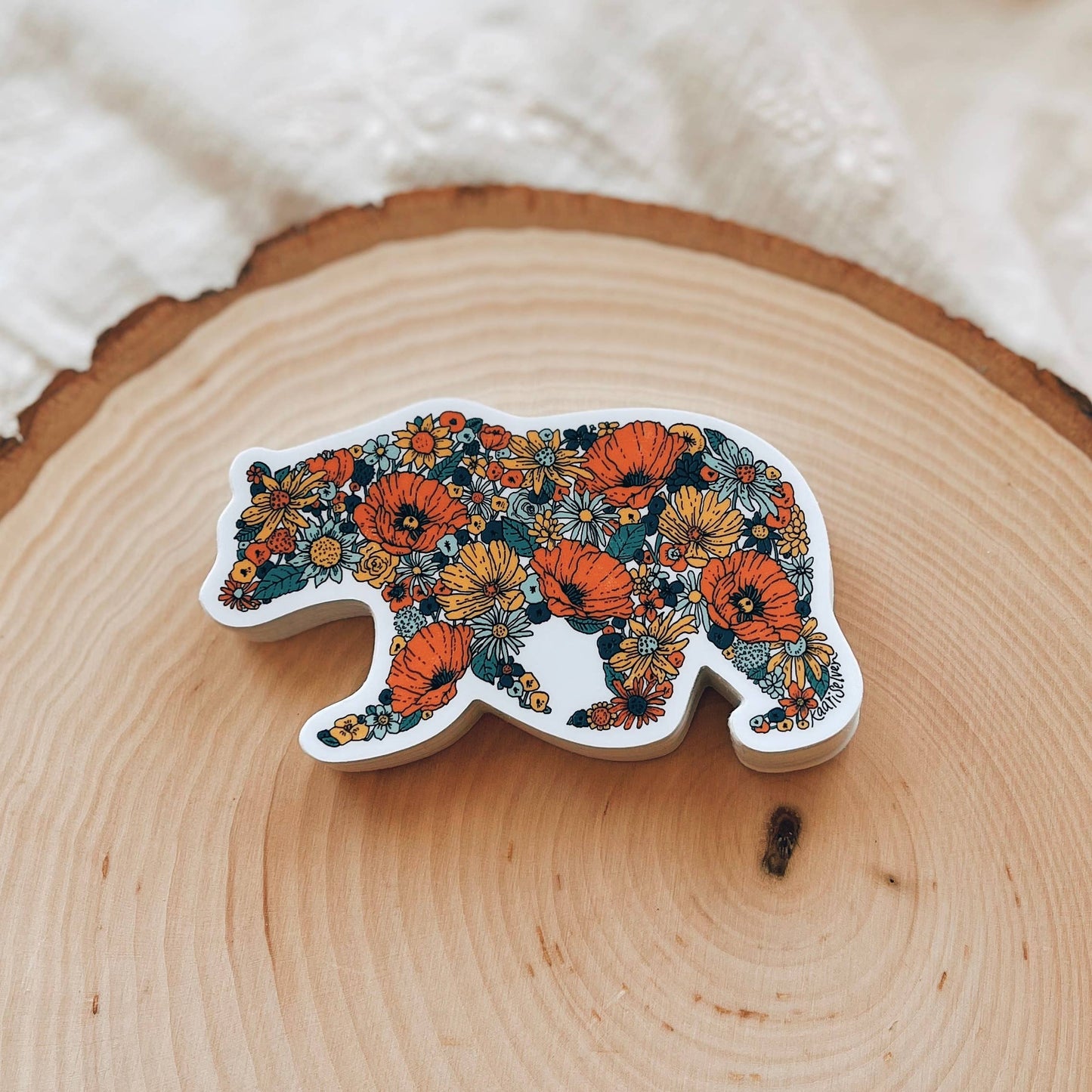 Floral Bear Sticker