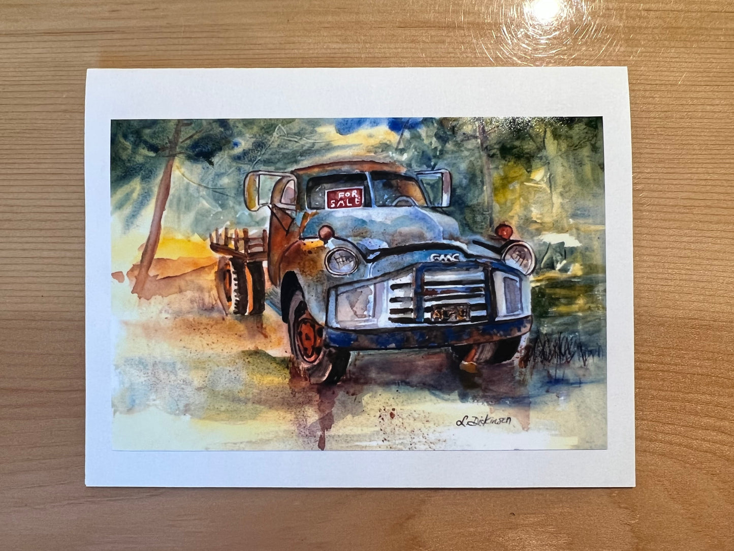 Watercolor Truck Card